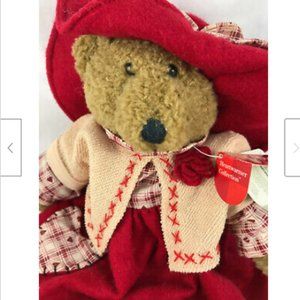 Russ Amram's CHANTILLY 18" Teddy Bear in Red Dress & Hat w/ Tags #6029